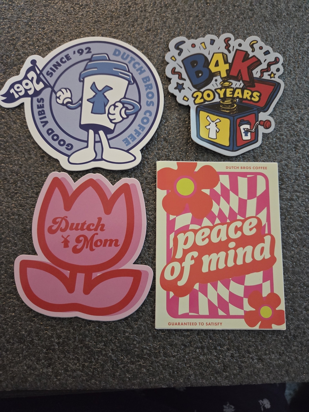 Dutch Bros 4 Pack Of Stickers In great condition